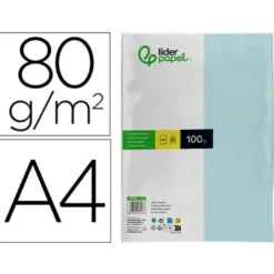 Papel color Liderpapel Color celeste A4 80 g/m2 100 hojas