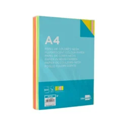 Papel color Liderpapel colores surtidos neon de 500 hojas