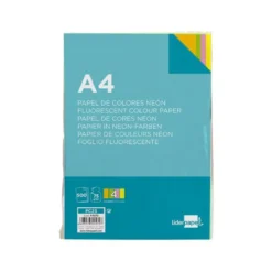 Papel color Liderpapel colores surtidos neon de 500 hojas