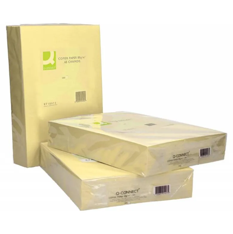 Papel color Q-connect DIN A3 80g/m2 color Champagne pack 500 hojas