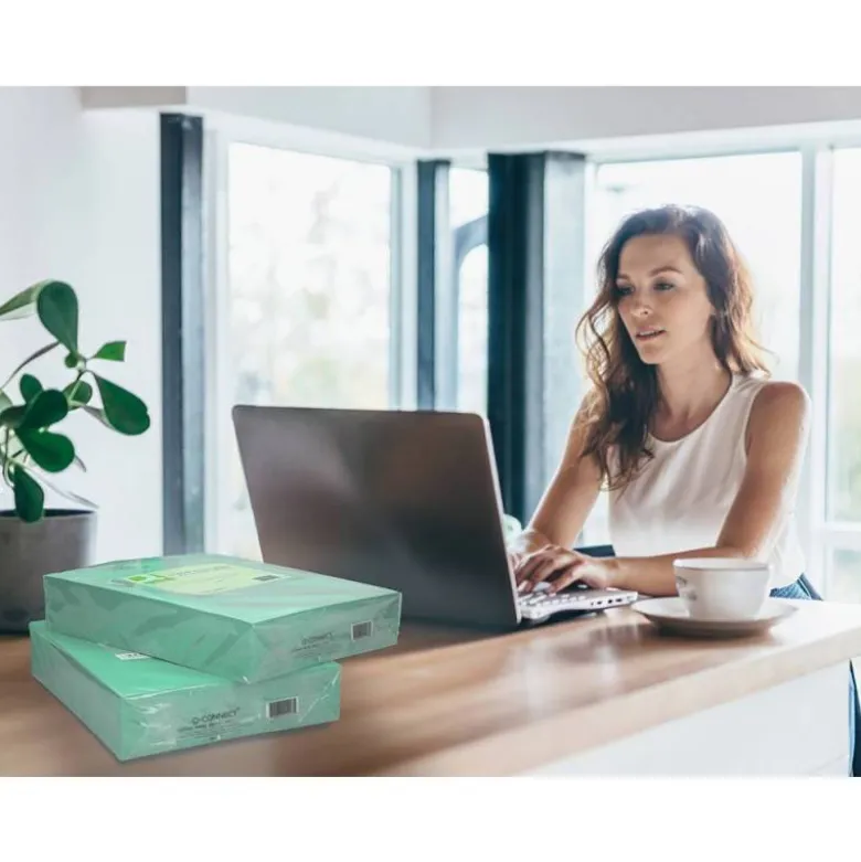 Papel color Q-connect tamaño A4 80g/m2 pack 500 hojas Verde