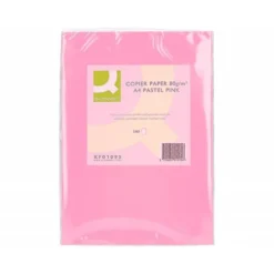 Papel color Q-connect tamaño A4 80g/m2 pack 500 hojas Rosa