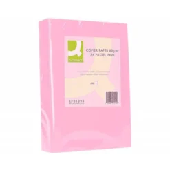 Papel color Q-connect tamaño A4 80g/m2 pack 500 hojas Rosa