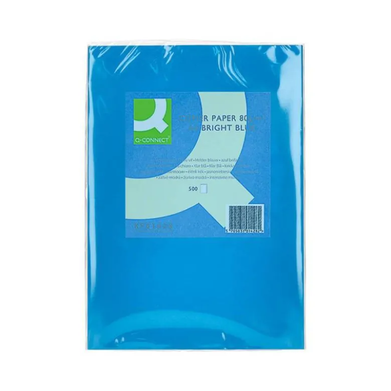 Papel color Q-connect tamaño A4 80g/m2 pack 500 hojas Azul intenso