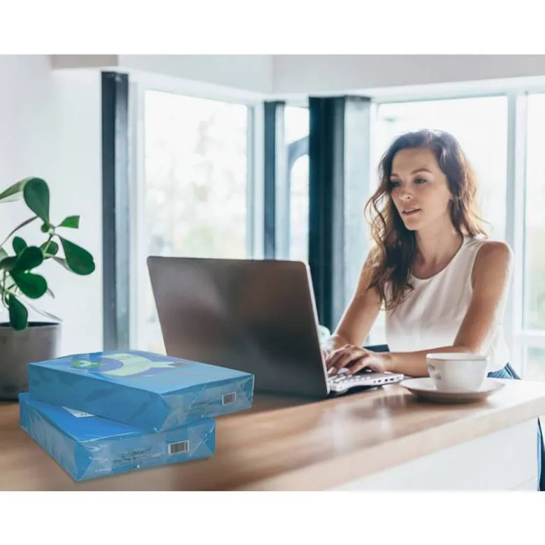 Papel color Q-connect tamaño A4 80g/m2 pack 500 hojas Azul intenso