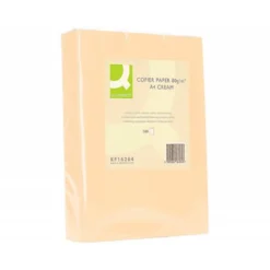 Papel color Q-connect tamaño A4 80g/m2 pack 500 hojas Crema