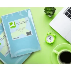 Papel color Q-connect tamaño A4 80g/m2 pack 500 hojas Celeste