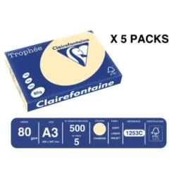 PAPEL COLOR TROPHEE A3 80GR ARENA PASTEL PAQUETE DE 500 HOJAS
