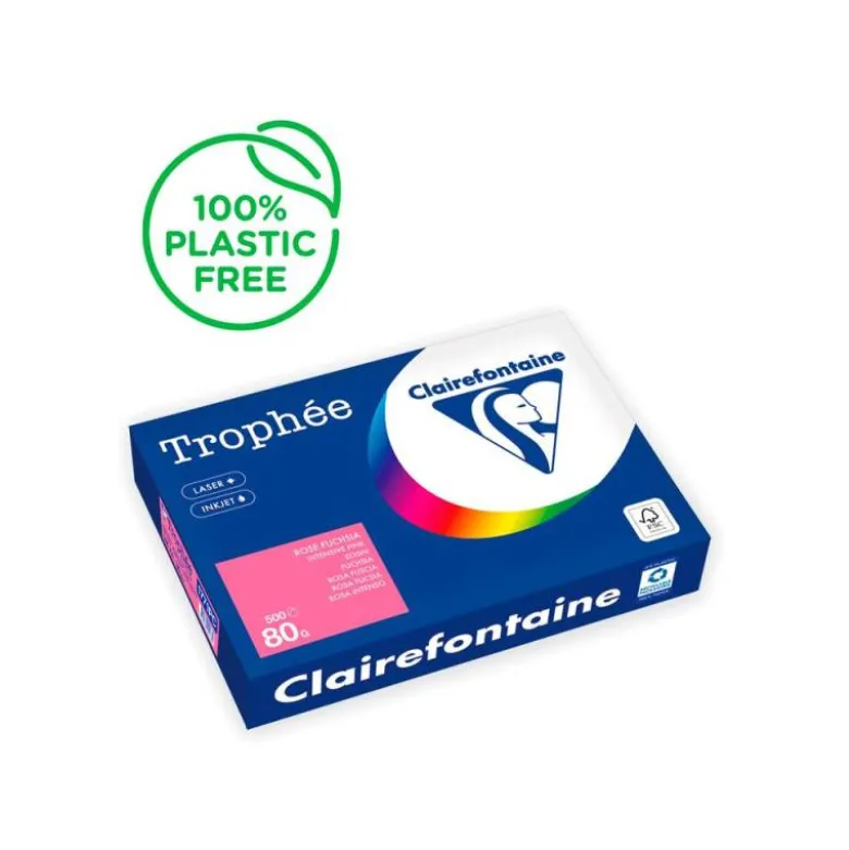 PAPEL COLOR TROPHEE A4 80GR ROSA FUSCIA INTENSO PAQUETE DE 500 HOJAS