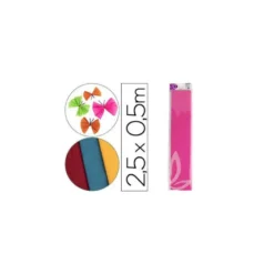 Papel crespon Liderpapel color rosa fuerte