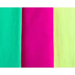 Papel crespon Liderpapel color amarillo fluorescente rollo 50x25cm 34g/m2