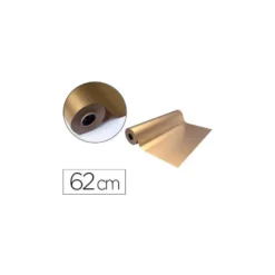 PAPEL DE REGALO BASIKA METALIZADO ORO BOBINA 62 CM