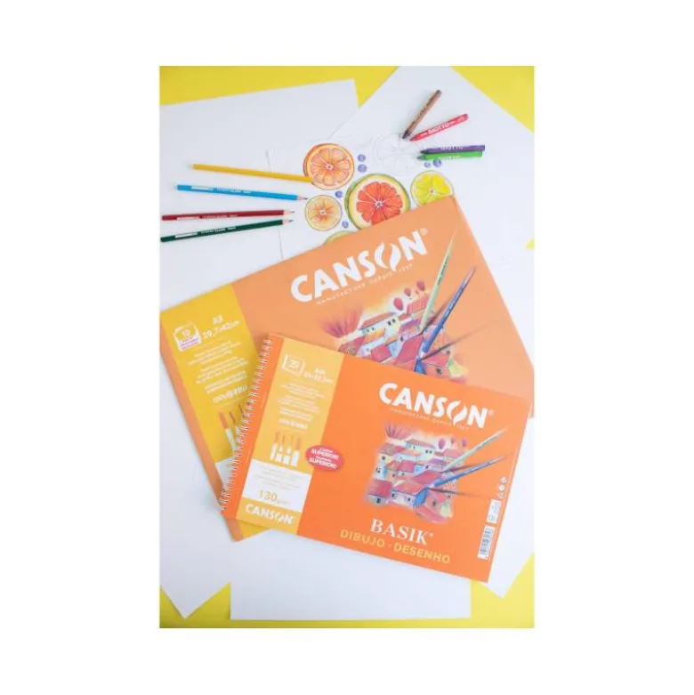 Papel dibujo Canson Basik A3 de 130gr