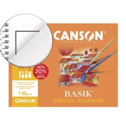 Papel dibujo Canson din a4 gramaje 130 g/m2 Minipack 10 hojas