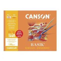 Papel dibujo Canson din a4 gramaje 130 g/m2 Minipack 10 hojas