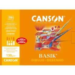 Papel dibujo Canson 230x325 mm gramaje 130g/m2 con recuadro