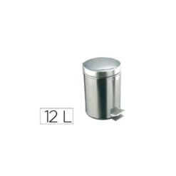 Papelera Acero Inoxidable Brillo con Pedal 12 L