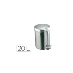 Papelera Acero Inoxidable Brillo con Pedal 20 L