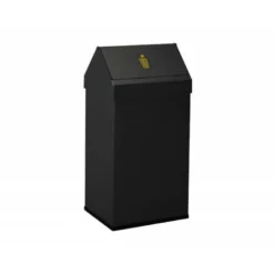 Papelera basculante negra metal