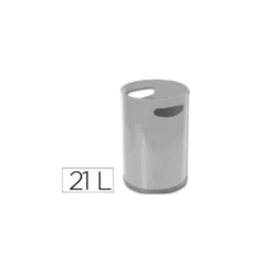 Papelera con asas de 21 L gris