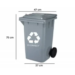 Papelera contenedor Q-Connect plastico de 100 L gris