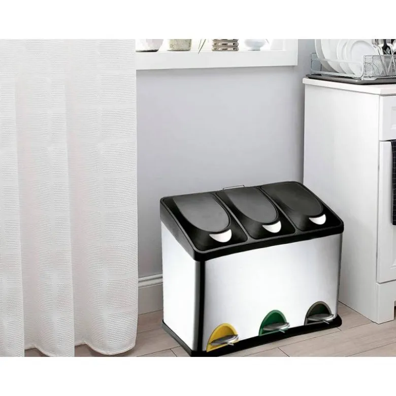 Papelera contenedor Q-connect de 45 L 3 depositos