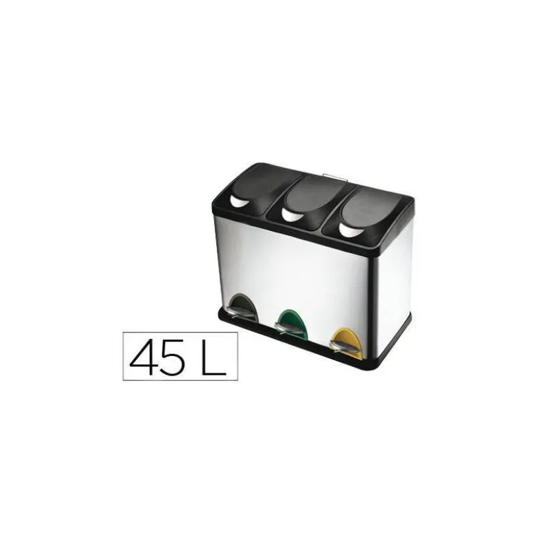 Papelera contenedor Q-connect de 45 L 3 depositos