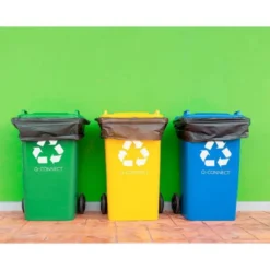 Papelera contenedor Q-connect plastico de 100 L verde