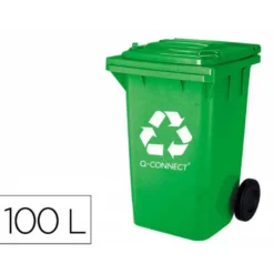 Papelera contenedor Q-connect plastico de 100 L verde