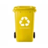Papelera contenedor Q-connect de 100L amarillo
