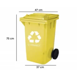Papelera contenedor Q-connect de 100L amarillo