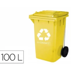 Papelera contenedor Q-connect de 100L amarillo