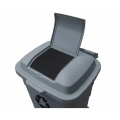 PAPELERA CONTENEDOR Q-CONNECT PLASTICO CON TAPADERA 240L COLOR GRIS 1040X610X610 MM CON RUEDAS
