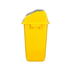 PAPELERA CONTENEDOR Q-CONNECT PLASTICO CON TAPA DE BALANCIN 58 LITROS 470X330X760 MM AMARILLO