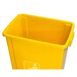 PAPELERA CONTENEDOR Q-CONNECT PLASTICO CON TAPA DE BALANCIN 58 LITROS 470X330X760 MM AMARILLO