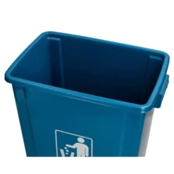 PAPELERA CONTENEDOR Q-CONNECT PLASTICO CON TAPA DE BALANCIN 58 LITROS 470X330X760 MM AZUL