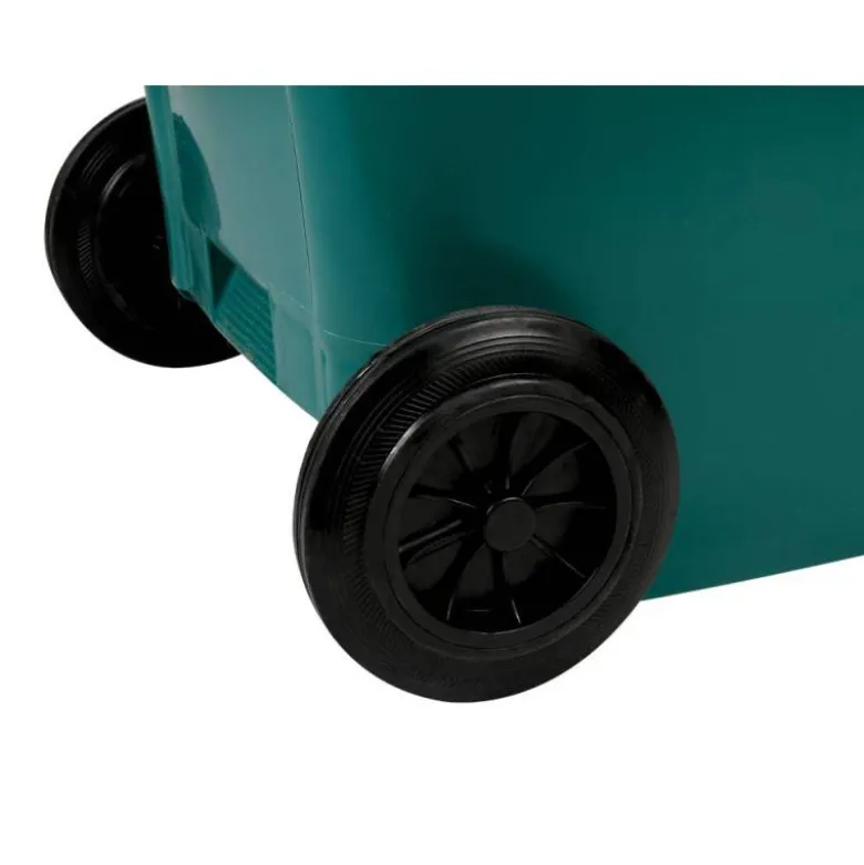 PAPELERA CONTENEDOR Q-CONNECT PLASTICO CON TAPADERA Y RUEDAS 240 LITROS 1040X620X610 MM VERDE