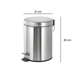 Papelera metalica con pedal Q-Connect de 6 L