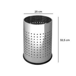Papelera metalica cromada de 12 L