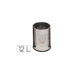 Papelera metalica cromada de 12 L