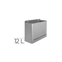 Papelera metalica de pared Sie color gris 32,5 x 28,5 x 12,5 cm