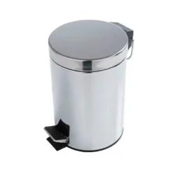 PAPELERA METALICA Q-CONNECT CON PEDAL CROMADA 43X29CM CAPACIDAD 20 LITROS
