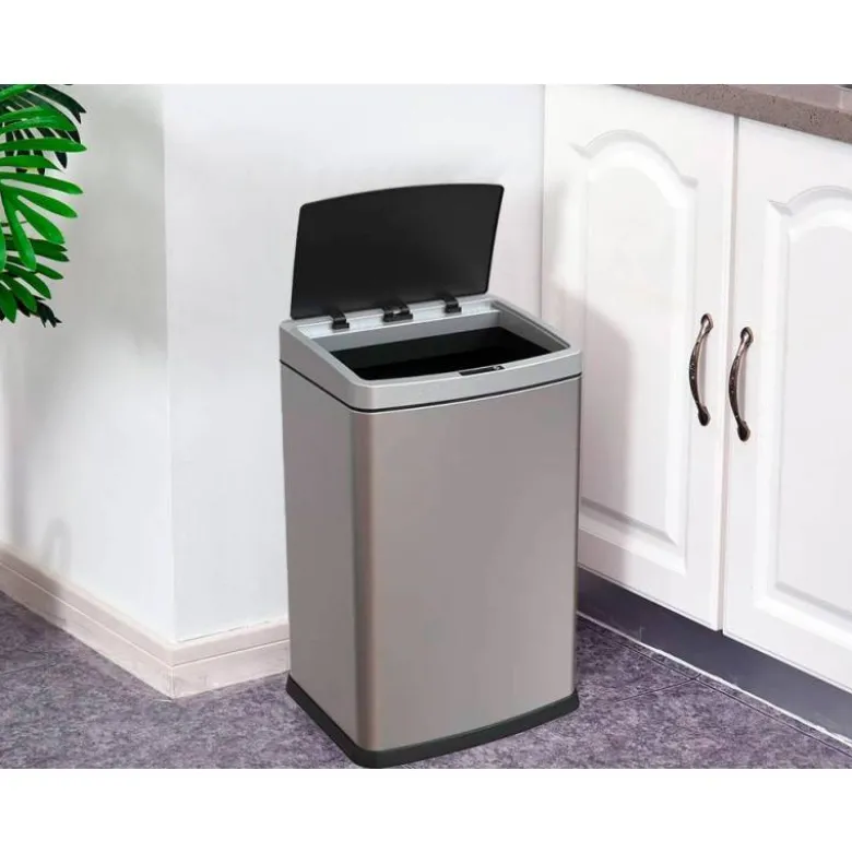 PAPELERA METALICA Q-CONNECT CON SENSOR AUTOMATICO CAPACIDAD 30 LITROS 500X240X330 MM