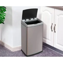 PAPELERA METALICA Q-CONNECT CON SENSOR AUTOMATICO CAPACIDAD 60 LITROS 630X270X400 MM