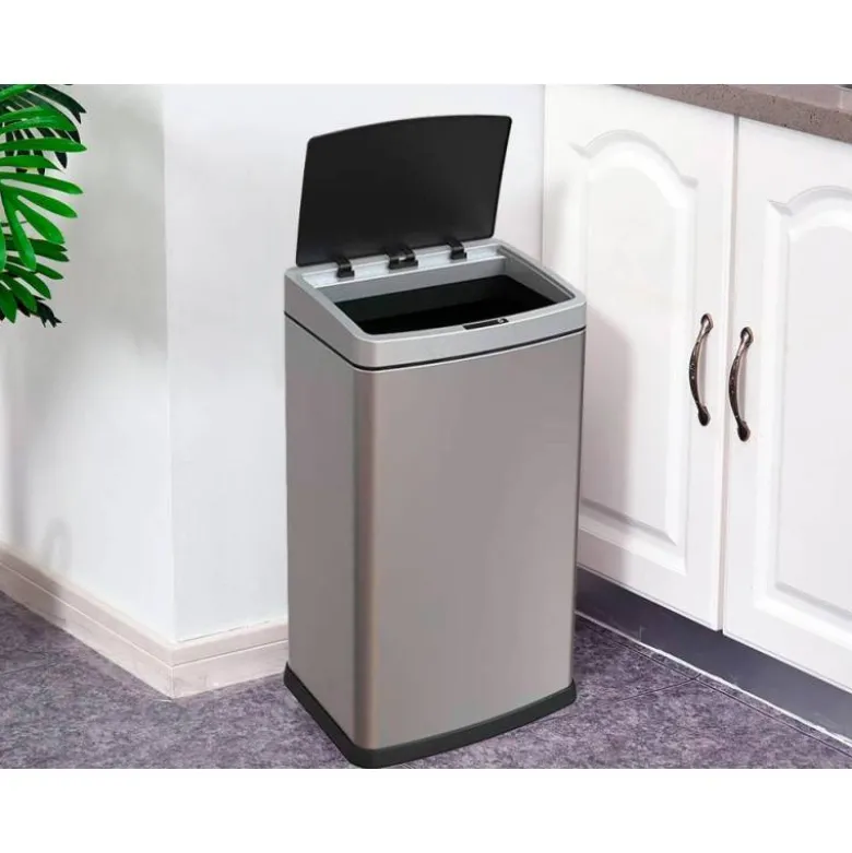 PAPELERA METALICA Q-CONNECT CON SENSOR AUTOMATICO CAPACIDAD 60 LITROS 630X270X400 MM