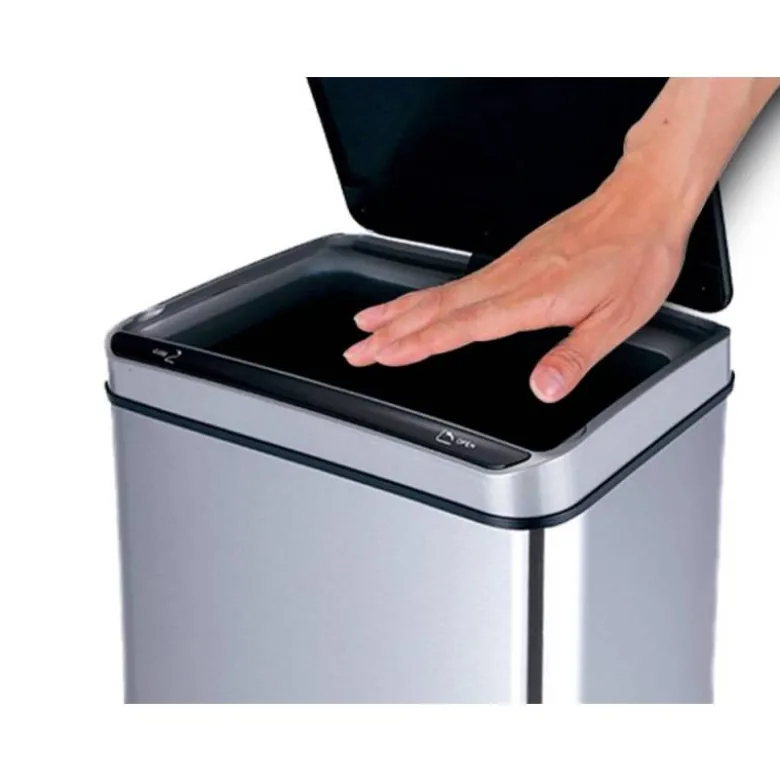 PAPELERA METALICA Q-CONNECT CON SENSOR AUTOMATICO CAPACIDAD 80 LITROS 820X270X400 MM