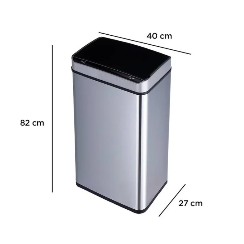 PAPELERA METALICA Q-CONNECT CON SENSOR AUTOMATICO CAPACIDAD 80 LITROS 820X270X400 MM