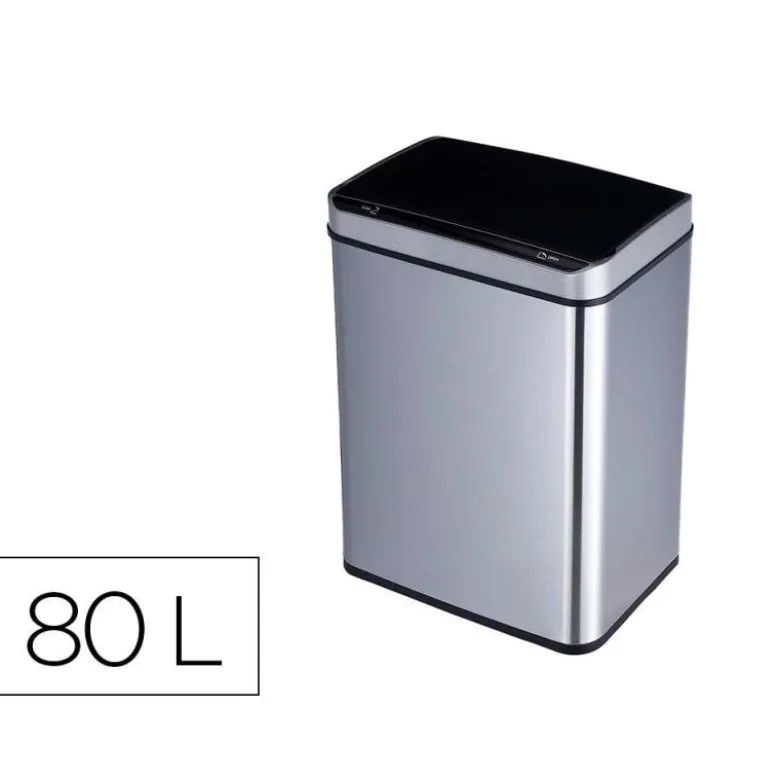 PAPELERA METALICA Q-CONNECT CON SENSOR AUTOMATICO CAPACIDAD 80 LITROS 820X270X400 MM