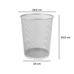 Papelera metalica rejilla Q-Connect de 19 L gris