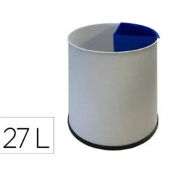 PAPELERA METALICA SIE PARA RECICLAJE CON 1 DEPARTAMENTO EXTRAIBLE 27 LITROS 300X295 MM